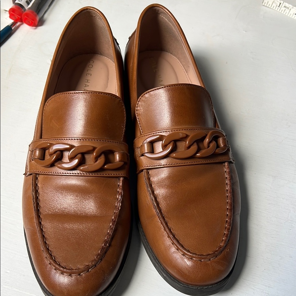 Cole Haan Brown Leather Slip-On Loafers